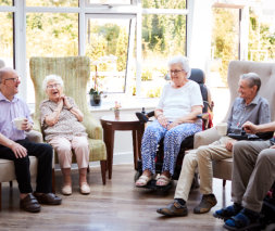 group of people talking