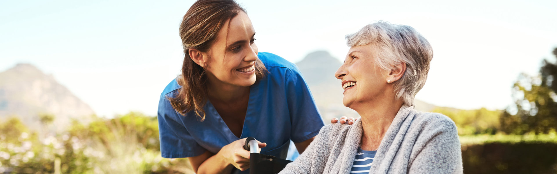 woman and senior smilling